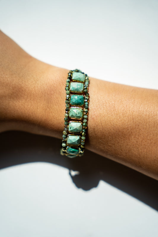 Bracelet "Odyssée" Aventurine Menthe